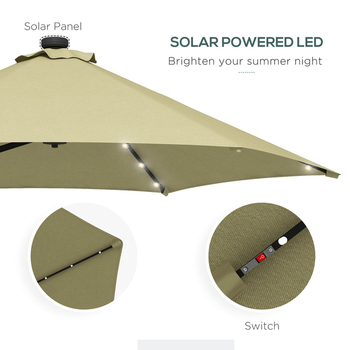 3(m) Solar LED Cantilever Parasol - Beige