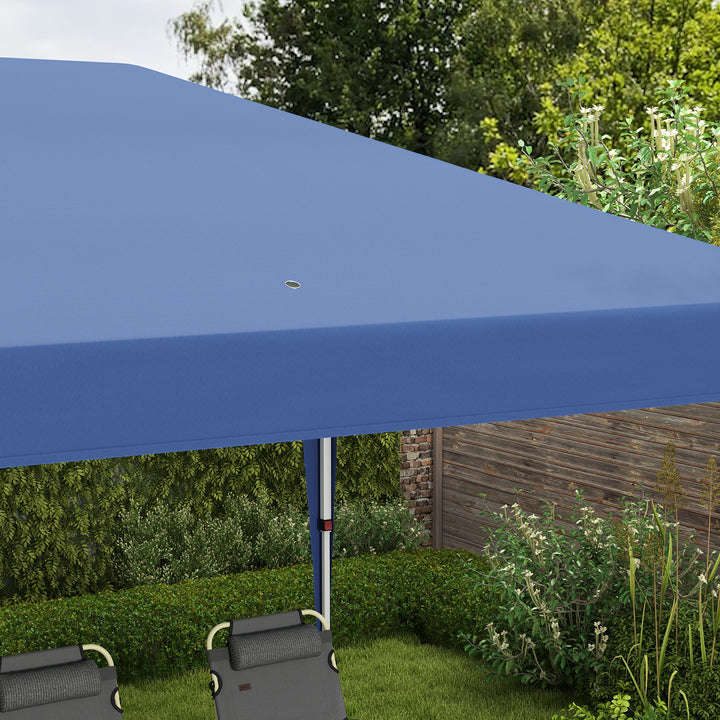 Pop Up Gazebo 3 x 6m, Foldable Canopy Tent, Height Adjustable Wedding Awning Canopy w/ Carrying Bag, Blue
