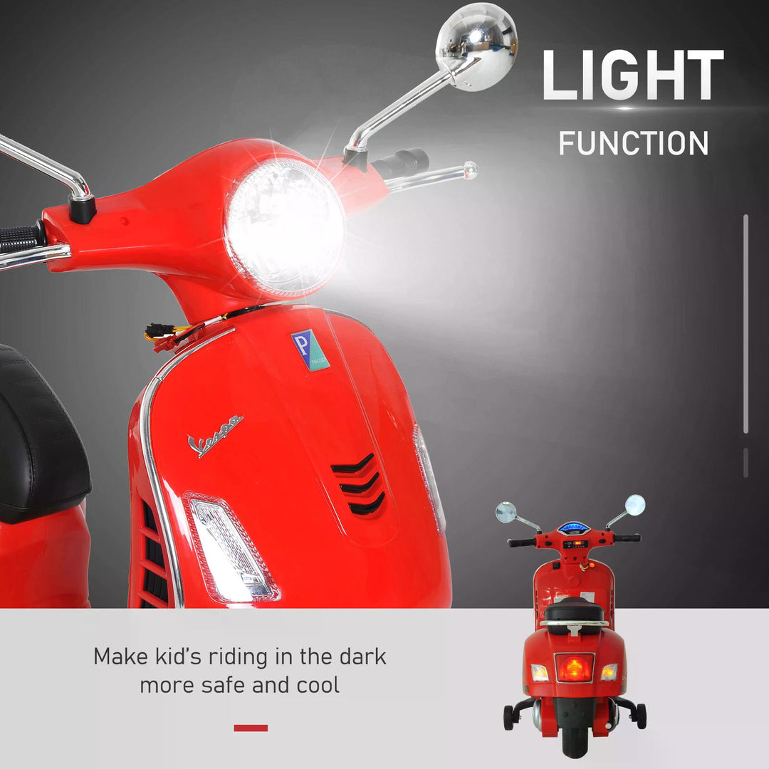 HOMCOM Kids' Motorcycle Ride-On: 6V with LED Illumination, Safe and Thrilling, Crimson | Aosom UK