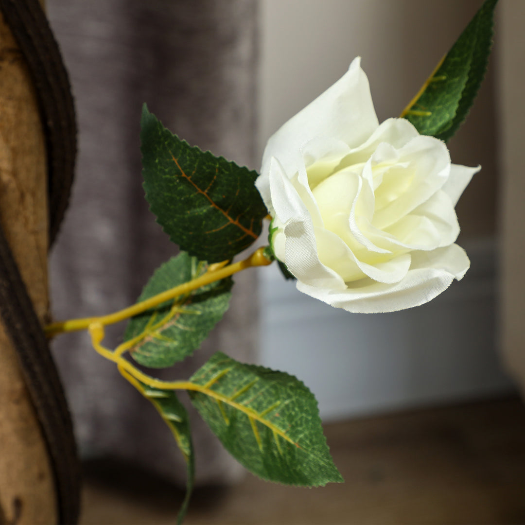 Set of Two Faux Rose Trees - White