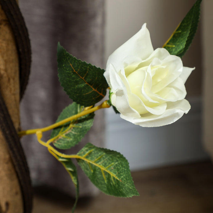 Set of Two Faux Rose Trees - White