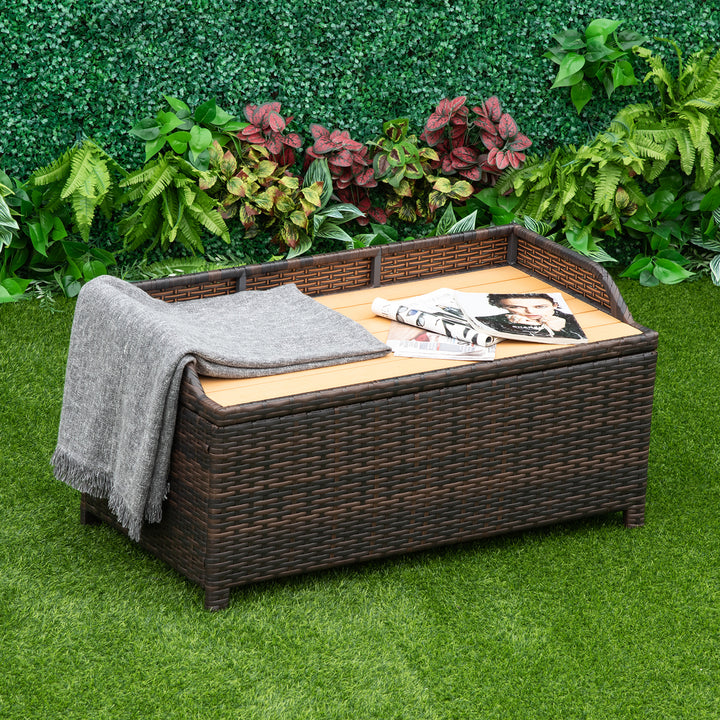 MCL 130 L Rattan Garden Storage Box, with Seat - Mixed Brown