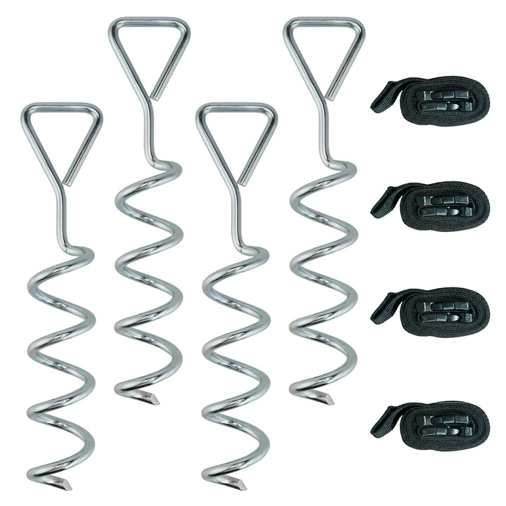 4Pcs Trampoline Anchor Kit, 32 cm Galvanised Trampoline Stakes, Spiral
