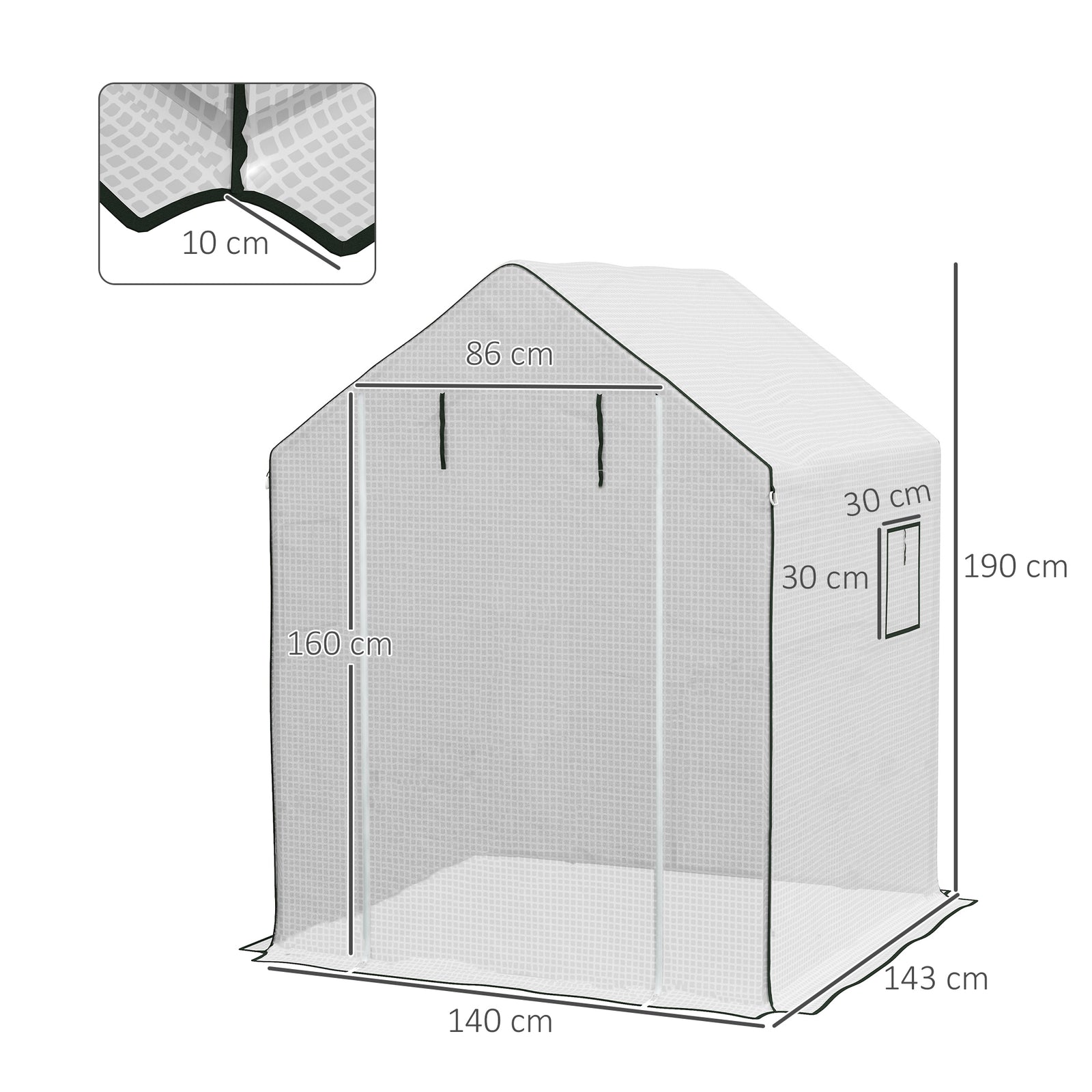 Greenhouse Cover Replacement Walk-in PE Hot House Cover with Roll-up D