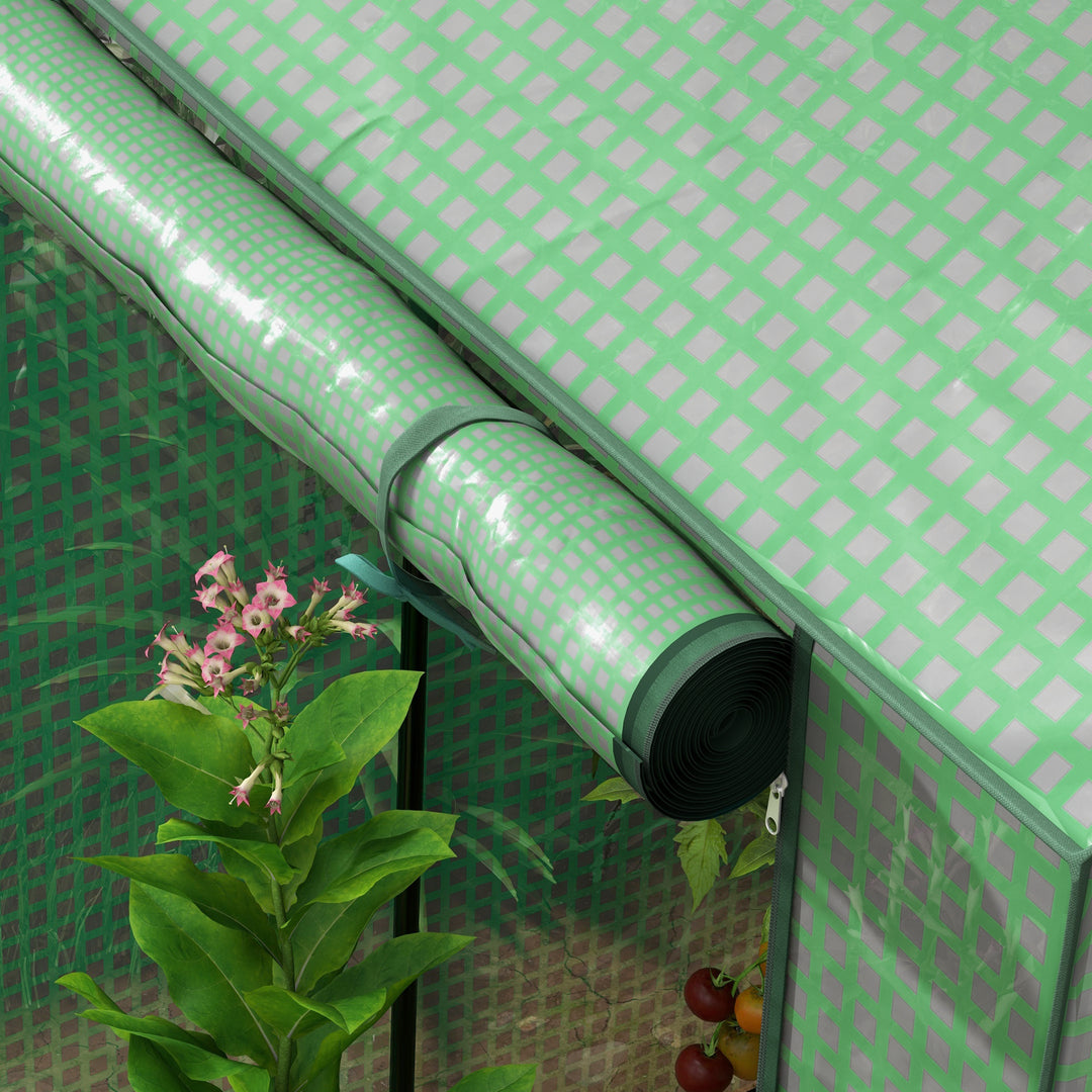 Green House, Mini Greenhouse with 2 Roll-up Doors, Vent Holes and Reinforced Cover, 100 x 80 x 150cm