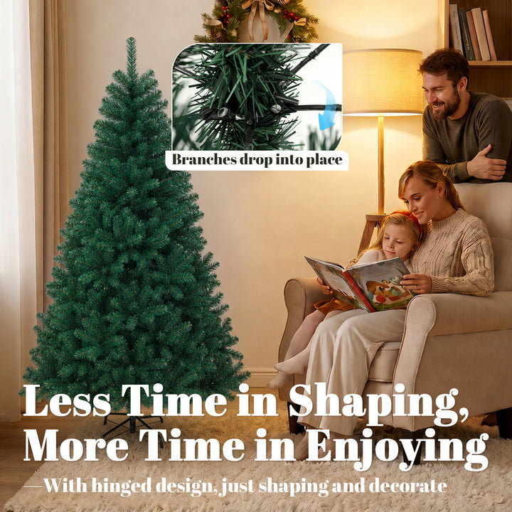 5ft Artificial Christmas Tree, Fir Hinged Xmas Tree with 420 Branch - view 6