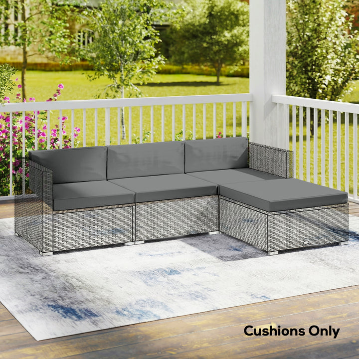 7-Piece Patio Furniture Cushions, Outdoor Loveseat Cushion with Remova
