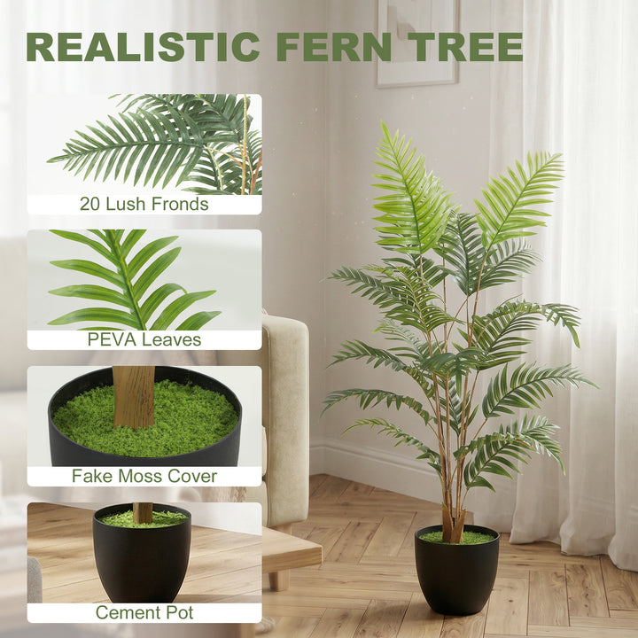 Artificial Fern Topiary Tree, Realistic Artificial Plant in Cement Pot