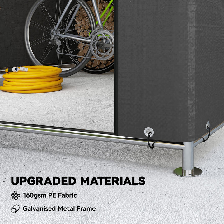 6.6 x 7.8ft Outdoor Garden Storage Shed, Waterproof Bike Tent with Roll-up Zipper Door, Galvanised Metal Frame, Portable Shed Shelter Carport for Motorcycle Garden Tools