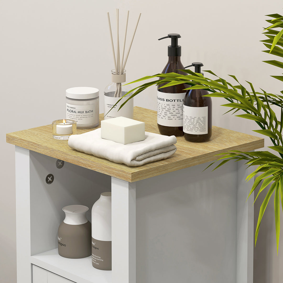 Slim Bathroom Storage Cabinet - White