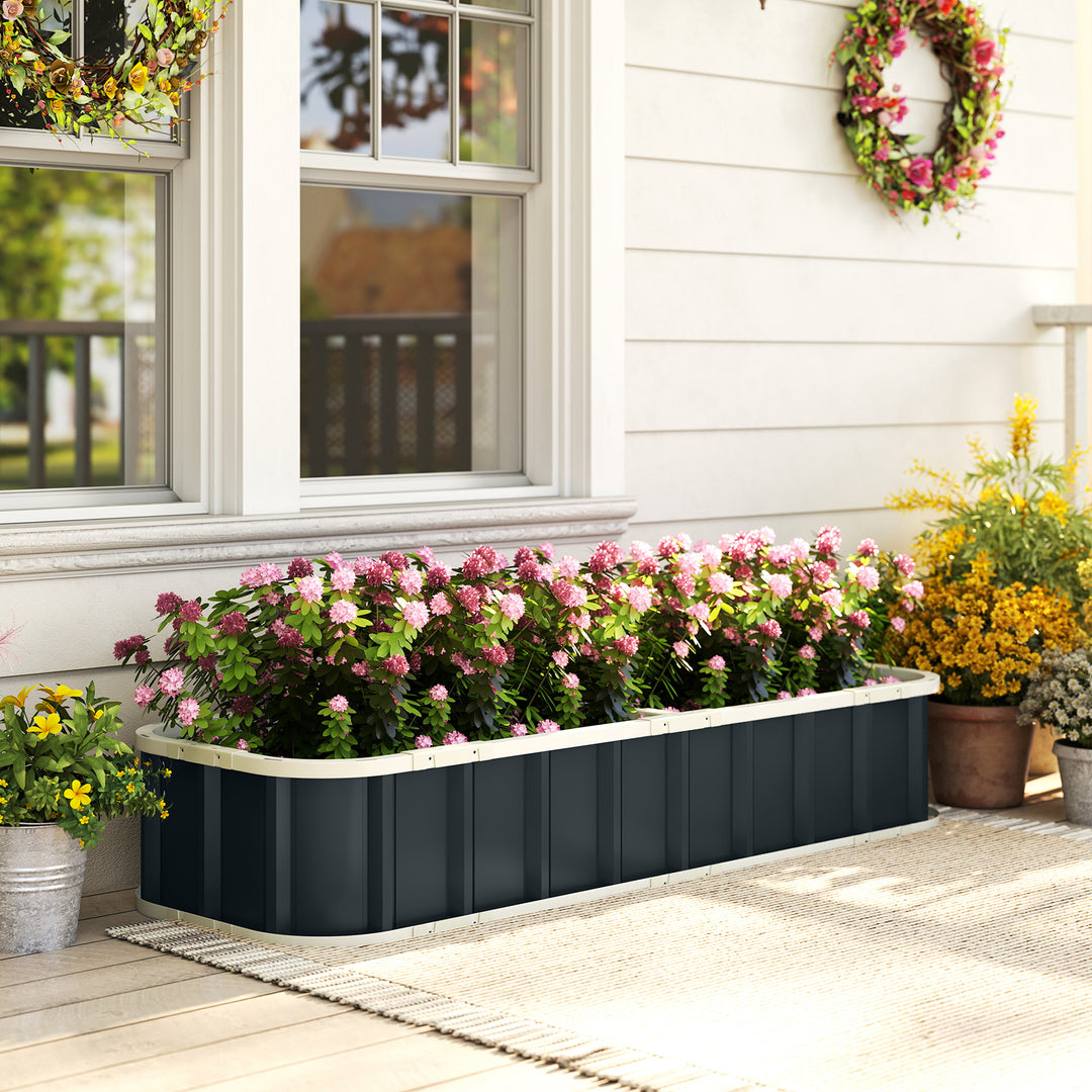 Galvanised Raised Garden Bed, 5 x 2 x 1 ft Metal Planter with Gloves a