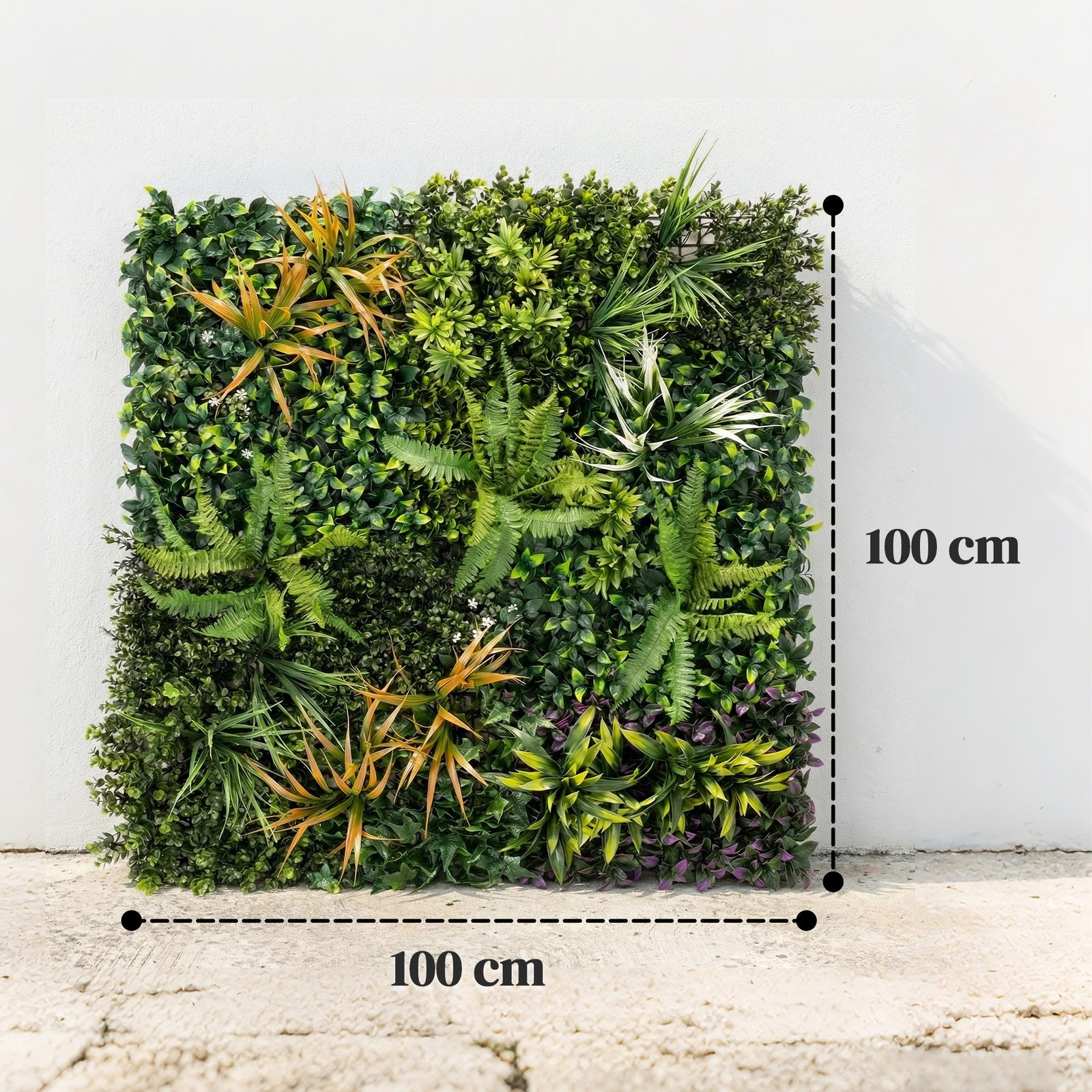 Grass Wall Panels, 100 x 100 cm Artificial Grass Wall Decor with Tie C