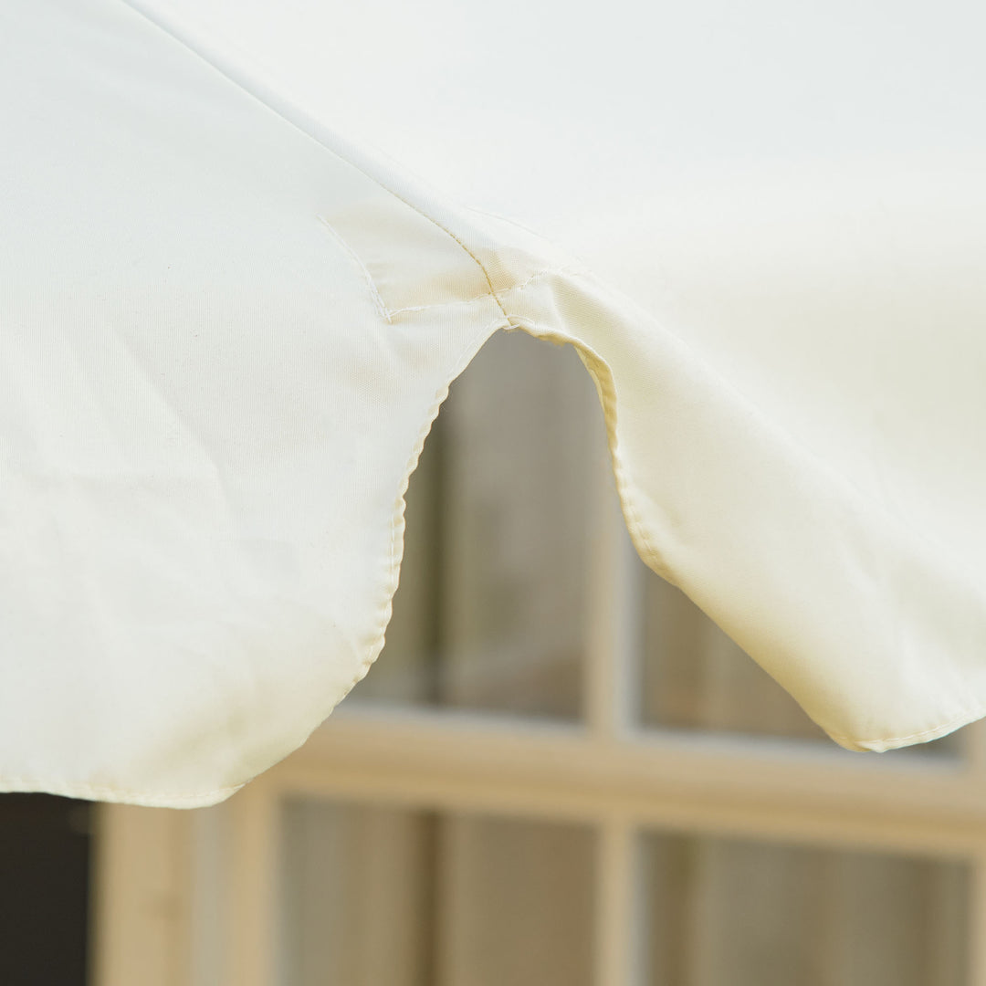 MCL 3.3(m) Patio Umbrella, Garden Parasol, Outdoor Sun Shade Canopy with 8 Bamboo Ribs, Ruffles and Wood Pole, Beige