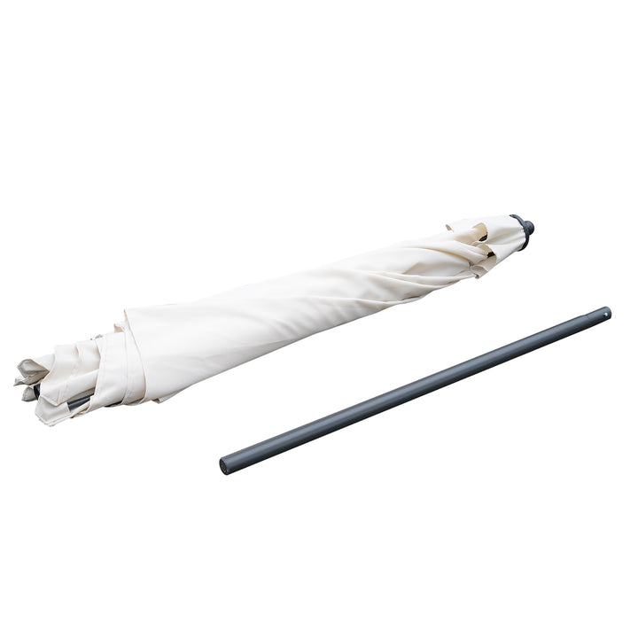 2.8m Garden Parasol Umbrella, Round Outdoor Market Table Umbrella Sun Shade Canopy, Off-White