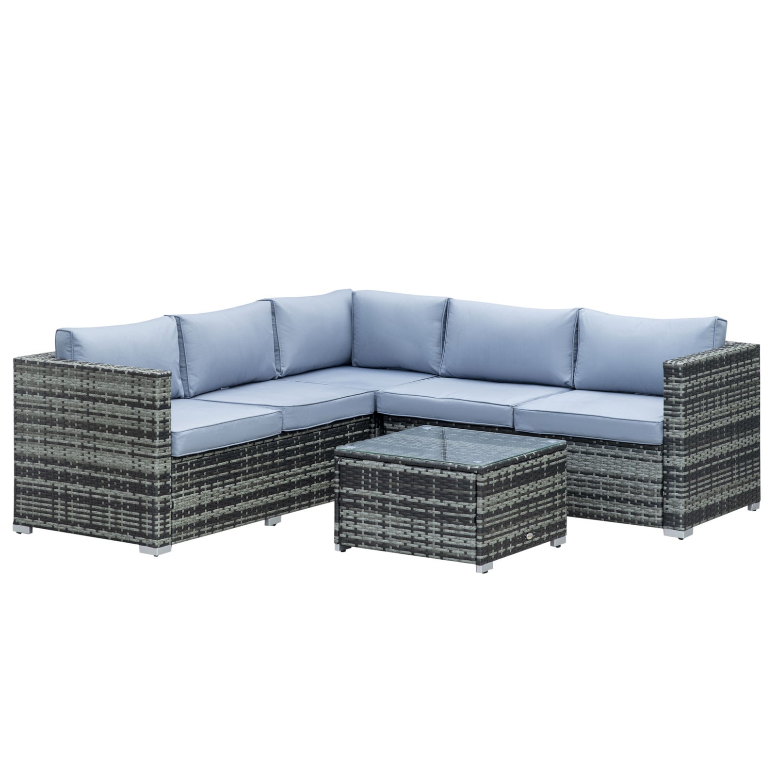 Four-Piece Rattan Sofa Set - Grey