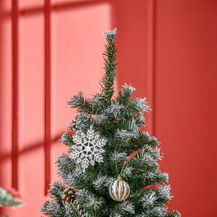 5FT Artificial Christmas Tree with Pine Cones, Holiday Home Xmas Decoration Automatic Open, Green
