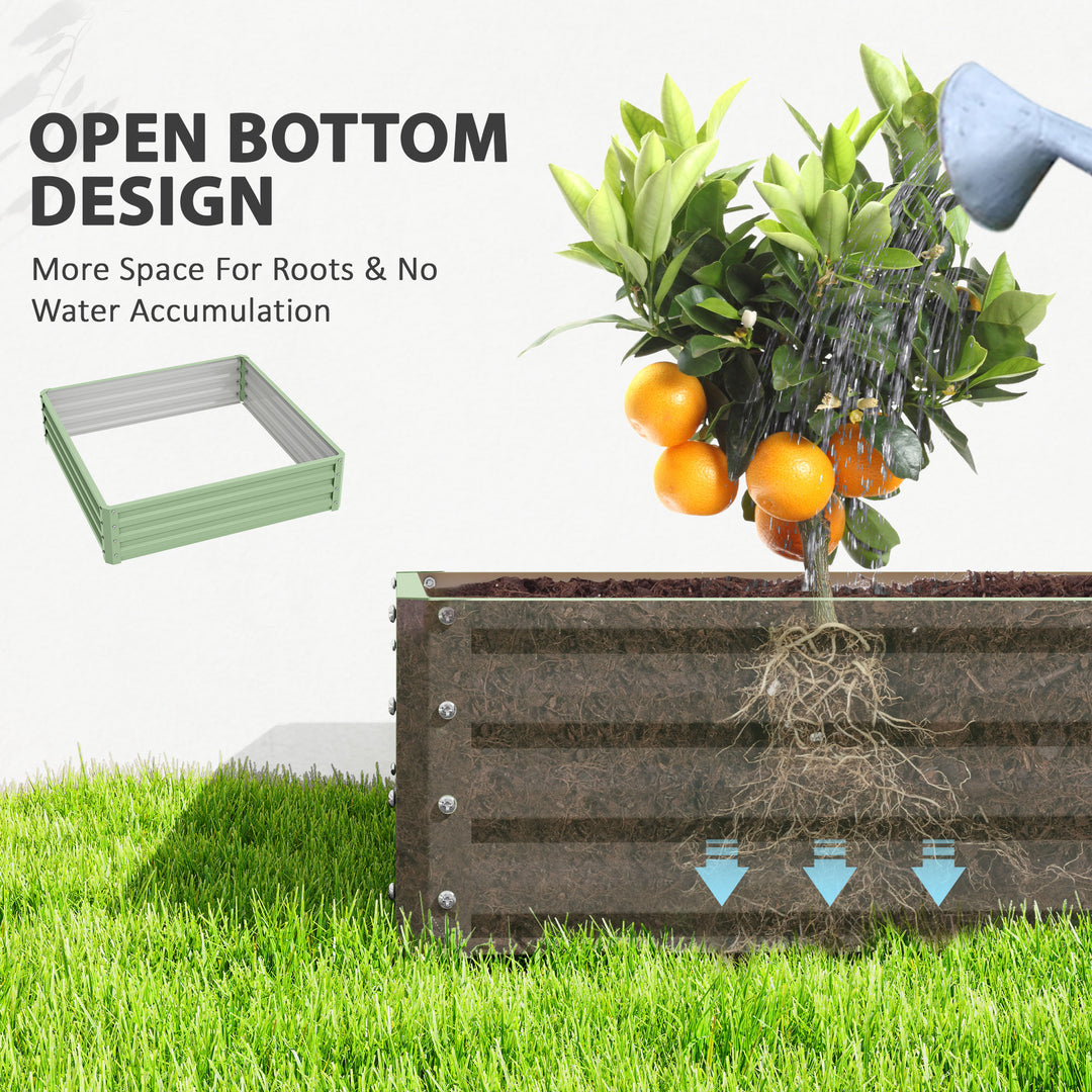 Square Raised Garden Bed Box with Weatherized Steel Frame for Vegetabl
