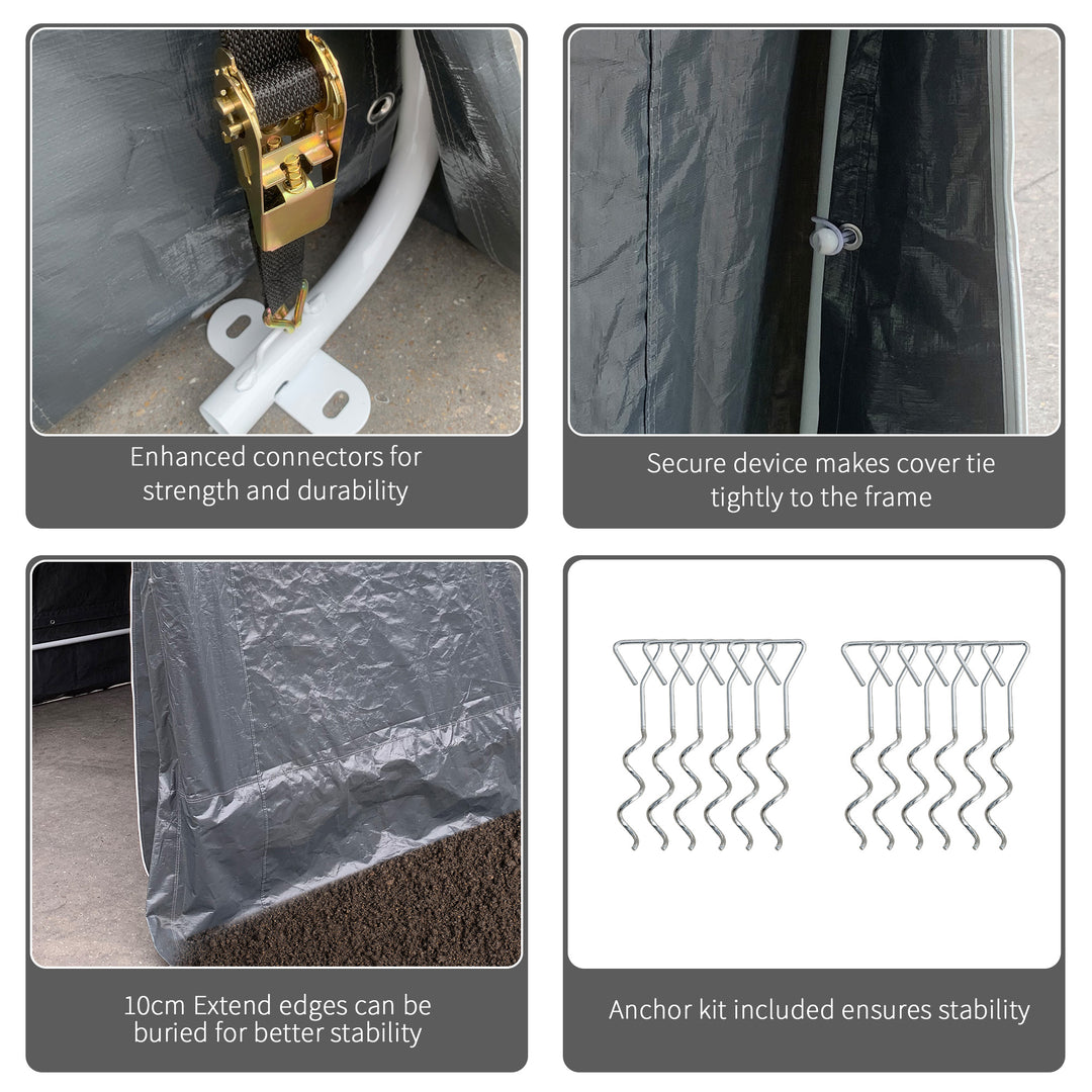 MCL 9 X 7.5ft Temporary Outdoor Equipment Shed - Dark Grey