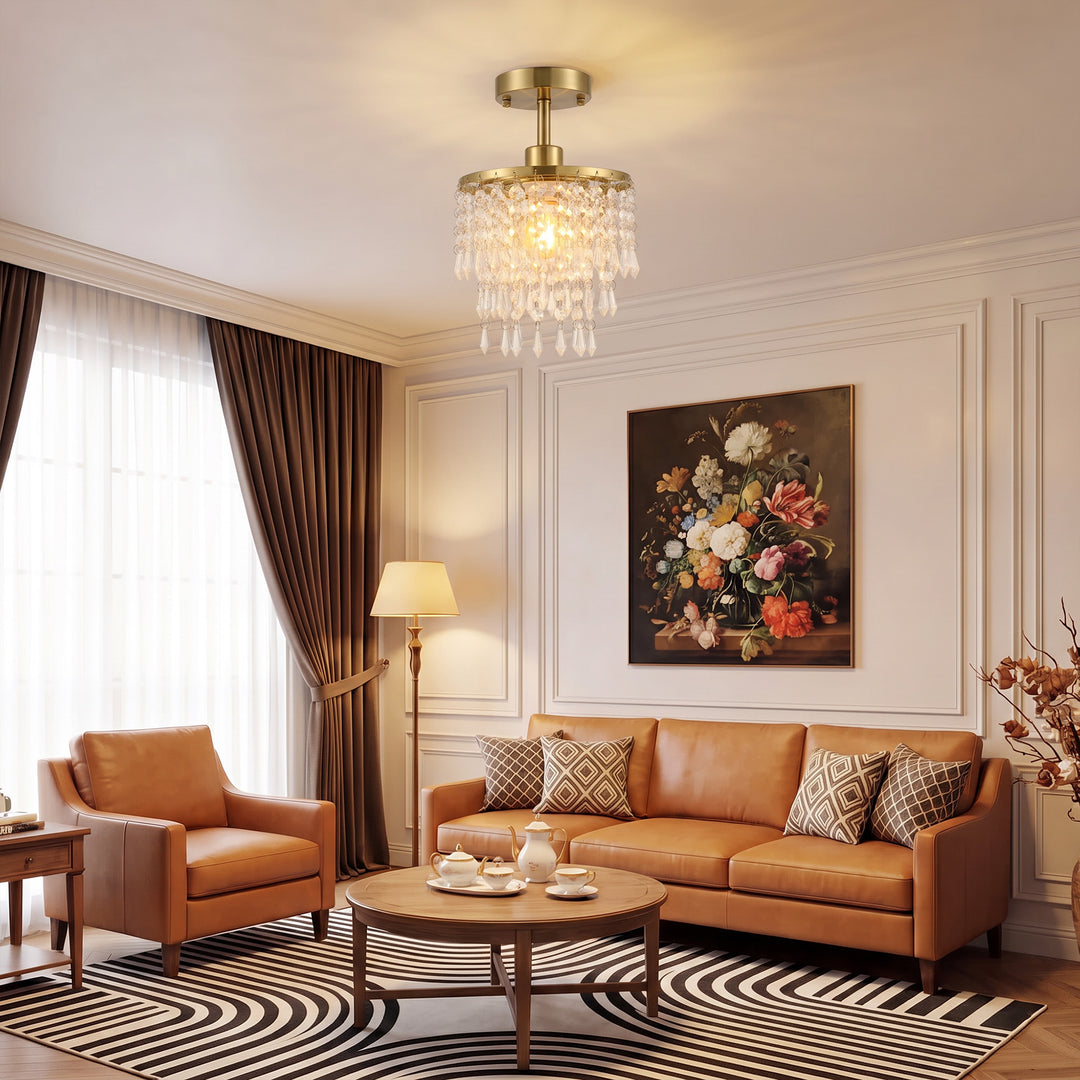 Crystal Ceiling Light with 57 Crystal Strands, Ceiling Light with - view 2