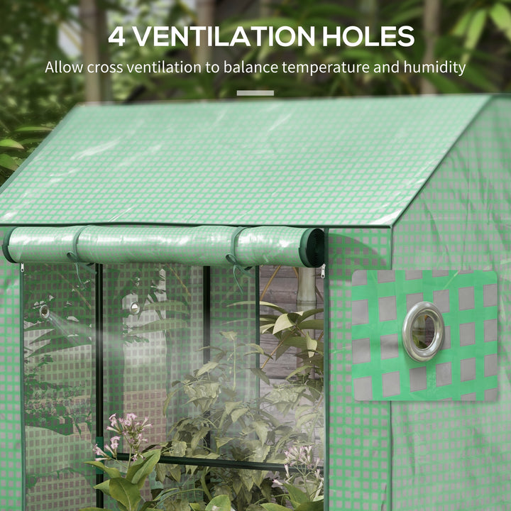 Green House, Mini Greenhouse with 2 Roll-up Doors, Vent Holes and Reinforced Cover, 100 x 80 x 150cm