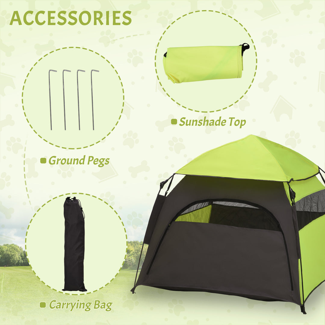 Foldable Dog Cat Tent with Water-Resistant Oxford, Carry Bag for Extra Large Dog, Green