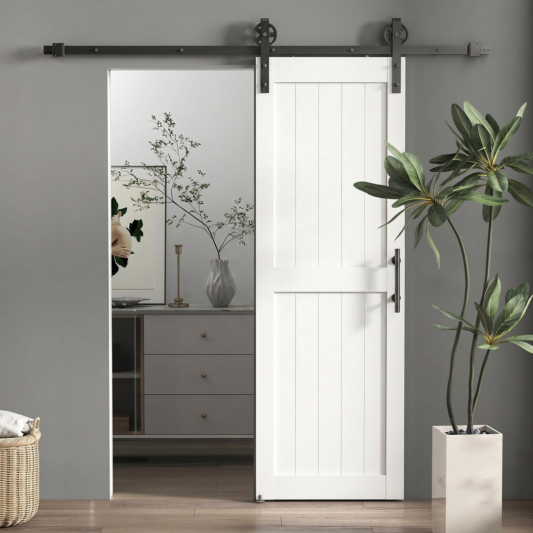 152.4cm Sliding Barn Door Kit, Sliding Door with Track, Hardware, Upgr