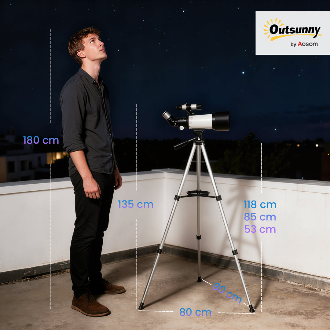 MCL Astronomy Telescope for Adults and Beginners with 70 mm Aperture, Carry Bag, White