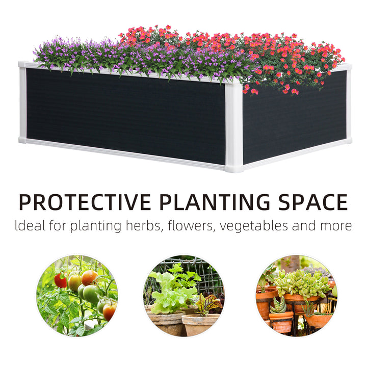 221L Raised Garden Bed, Weather-resistant PP Planter Box Containers for Outdoor Patio Plant Flower Vegetable,100 x 80 x 30 cm