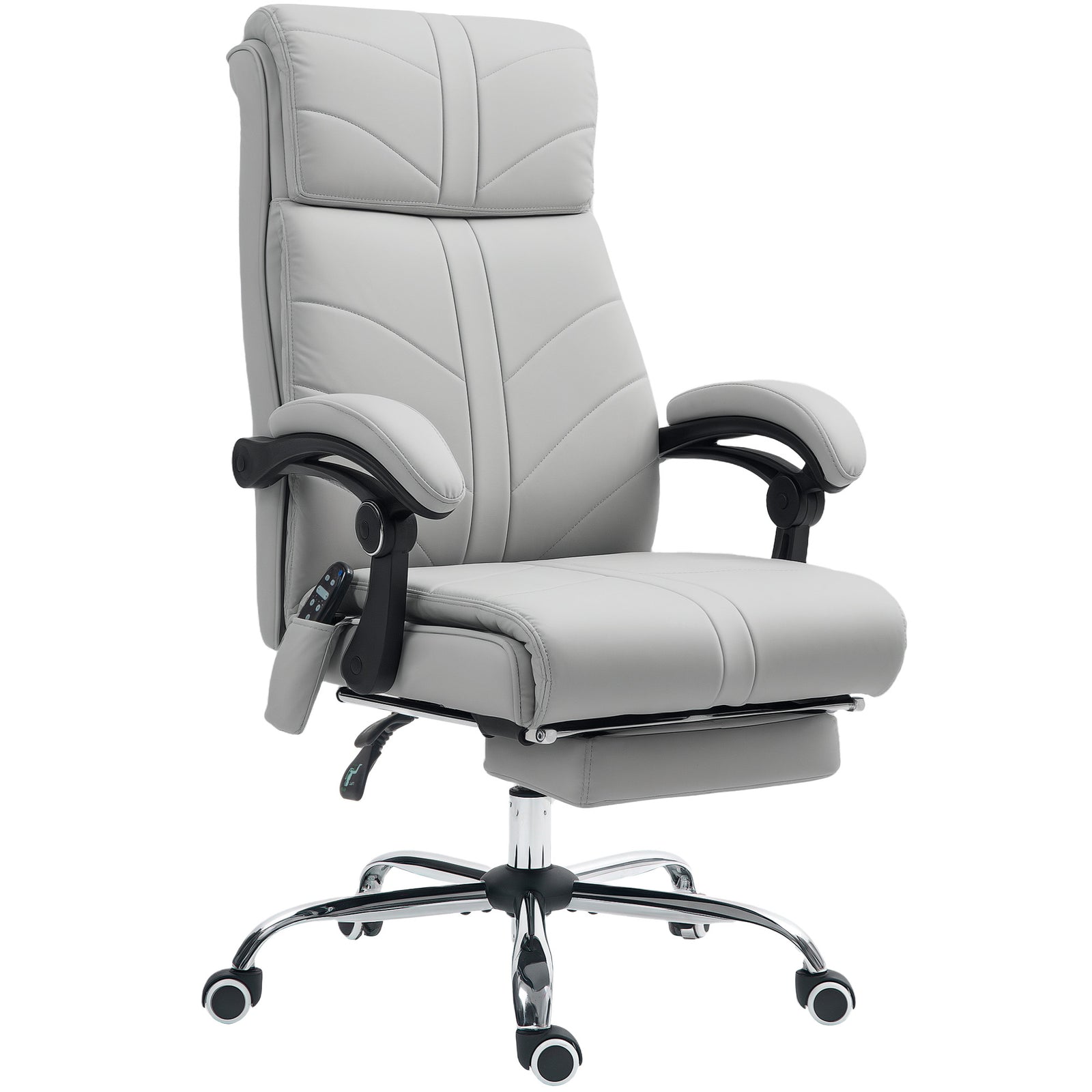Faux Leather Massage Office Chair - Light Grey