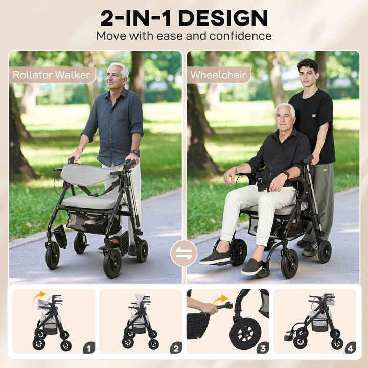 Rollator Walker Wheelchair, with Seat