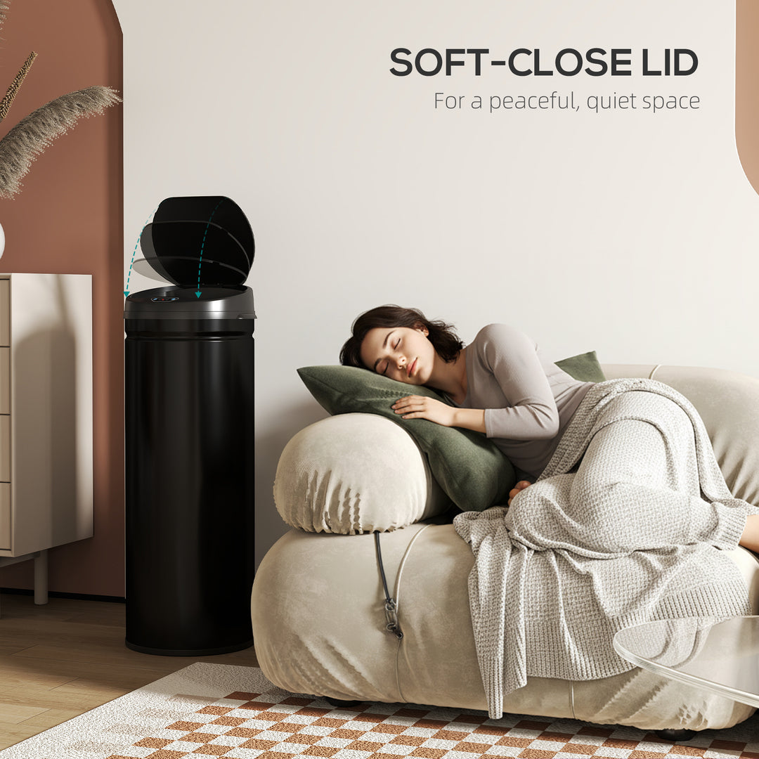50L Stainless Steel Sensor Bin - Black