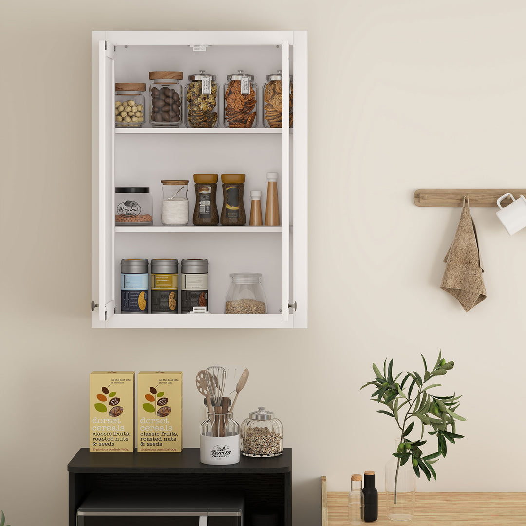 Bathroom Wall Cabinet with Adjustable Shelves - White