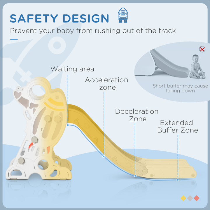 AIYAPLAY Space Theme Kids Slide, Indoor Freestanding Slide for Toddlers Ages 1.5-3 Years, Grey | Aosom UK