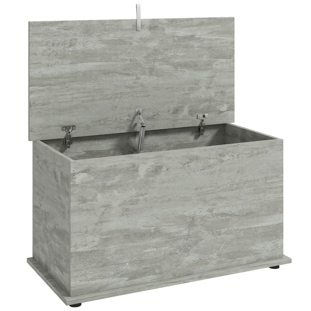 Storage Chest, 102L Blanket Box, Shoe Bench with Safety Hinged Lid, Be