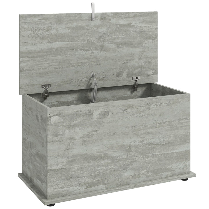 Storage Chest, 102L Blanket Box, Shoe Bench with Safety Hinged Lid, Be