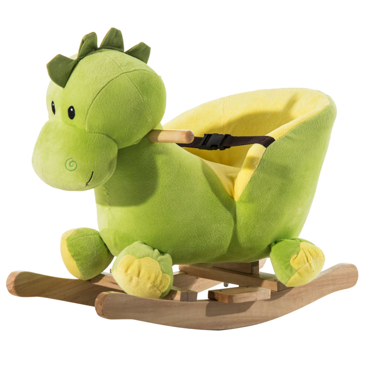 HOMCOM Kids Rocking Horse Plush Ride On Dinosaur Seat w/Seat Safety Belt, 32 Songs, Ride on Horses Toys 18 Months Up | Aosom UK