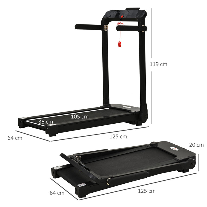 MCL 600W Foldable Steel Motorised Treadmill Running Machine w/ LCD Monitor Black