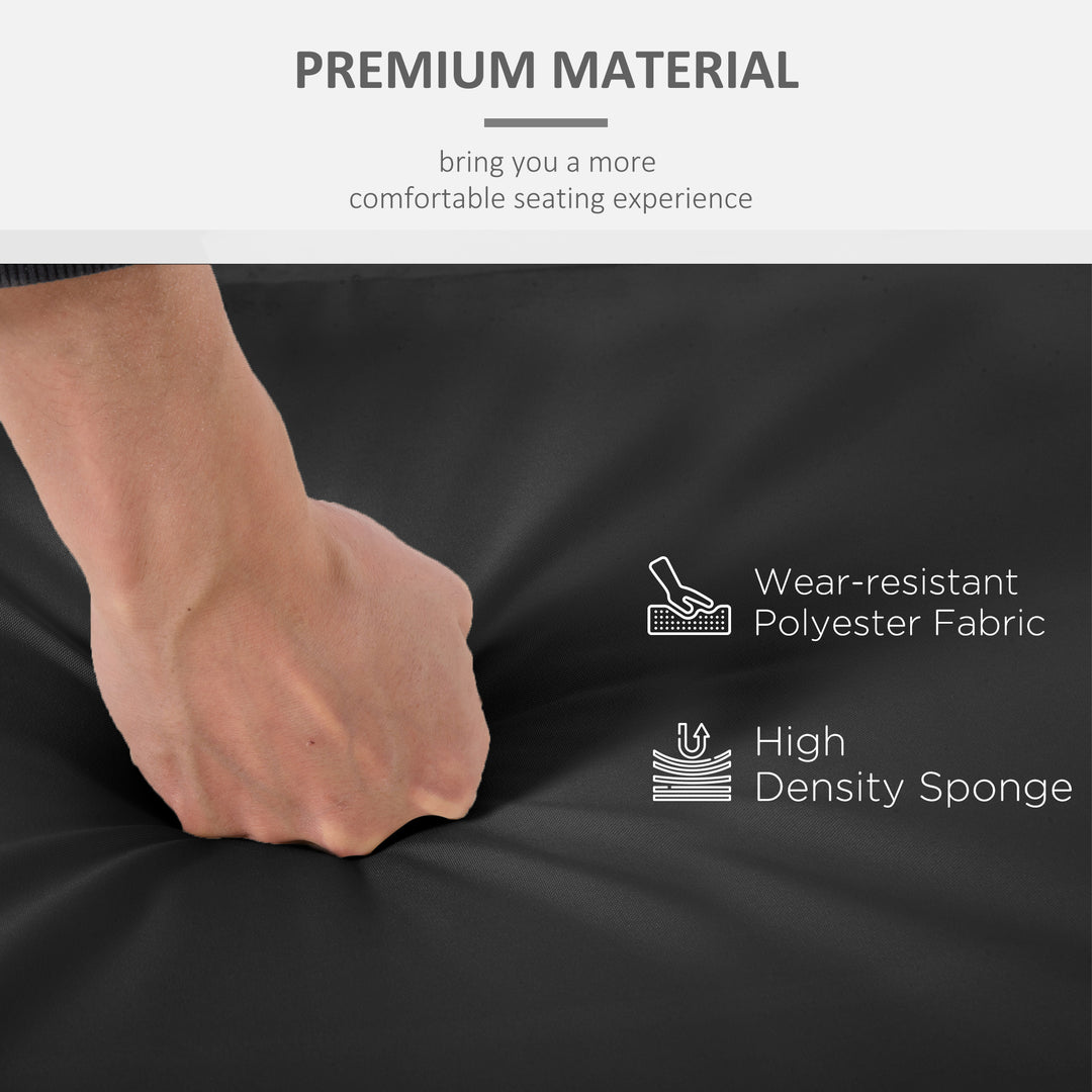 2 Piece Garden Chair Cushions with 1 Seat Cushion 1 Back Pad for Rattan Sofa Chair, Outdoor Seat Pads for Indoor and Outdoor Use, Black