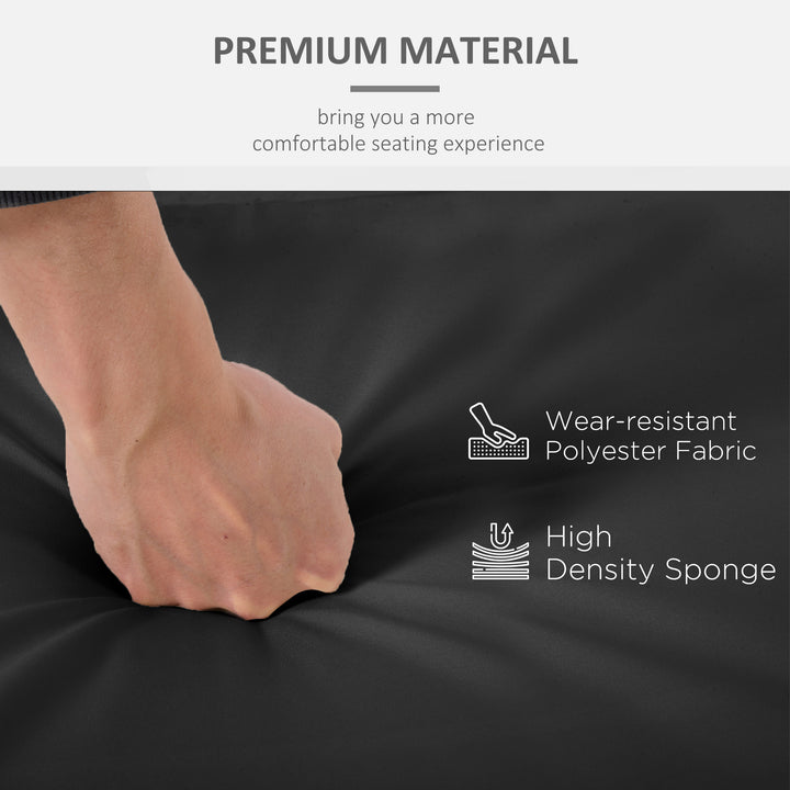 2 Piece Garden Chair Cushions with 1 Seat Cushion 1 Back Pad for Rattan Sofa Chair, Outdoor Seat Pads for Indoor and Outdoor Use, Black