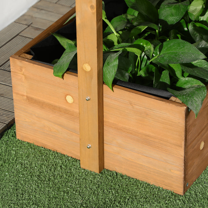 Four-Tier Basket Wooden Plant Stand - Orange