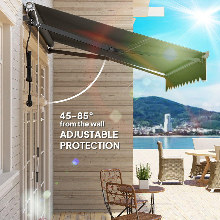 3 x 2.5m Electric Awning with Remote Controller, Aluminium Frame DIY Retractable Awning, UV30+ Sun Shade Canopy for Garden Patio Deck Door Window, Dark Grey