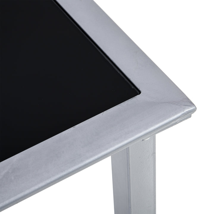 MCL 3 Pieces Lounge Chair Set Metal Frame Garden Outdoor Recliner Sunbathing Chair with Table, Cream