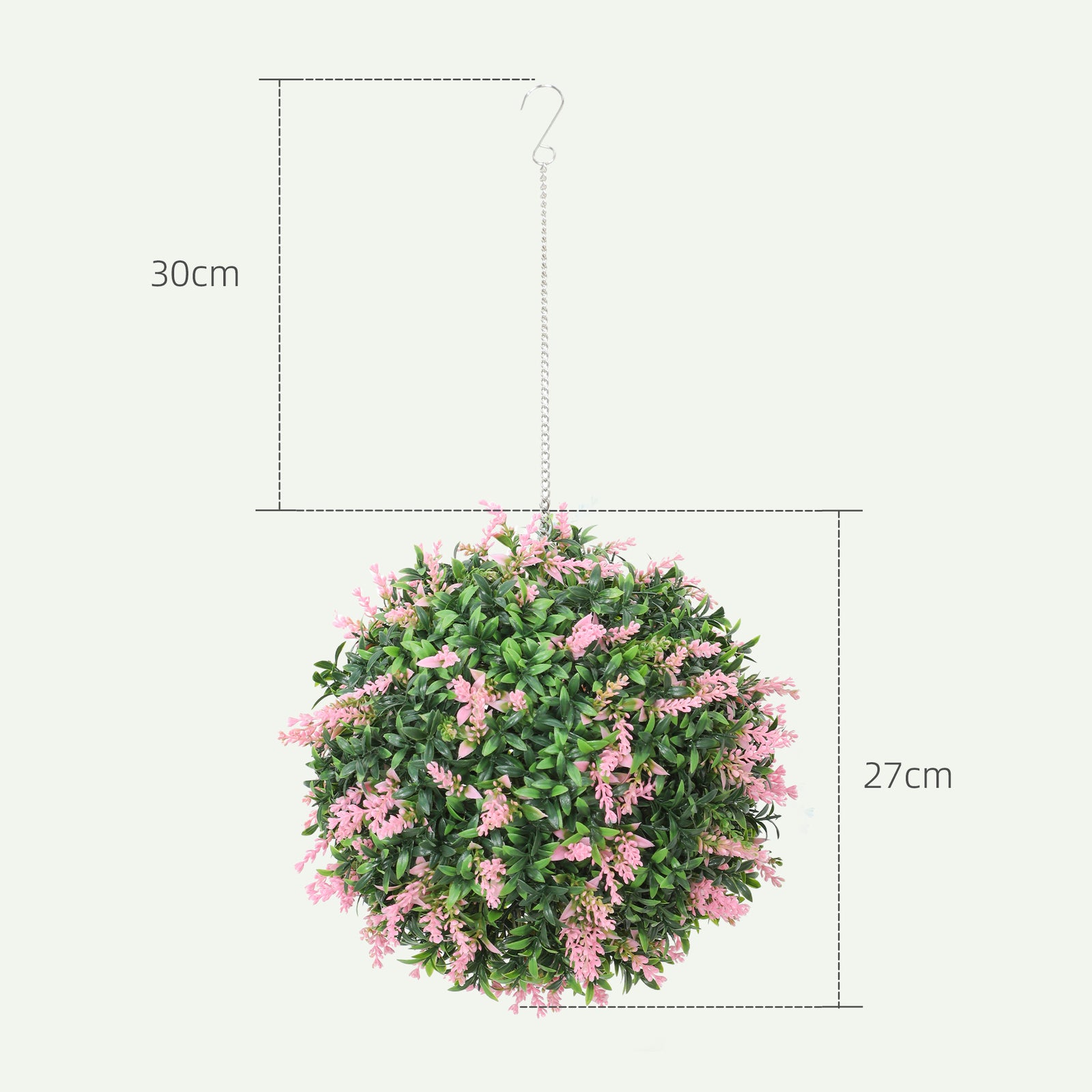 Set of 2 Artificial Plant Topiary Balls, UV-protected Fake Decorative 