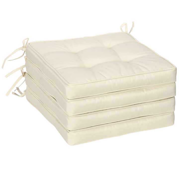 Set of 4 Garden Seat Cushion with Ties, 42 x 42cm Replacement Dining C