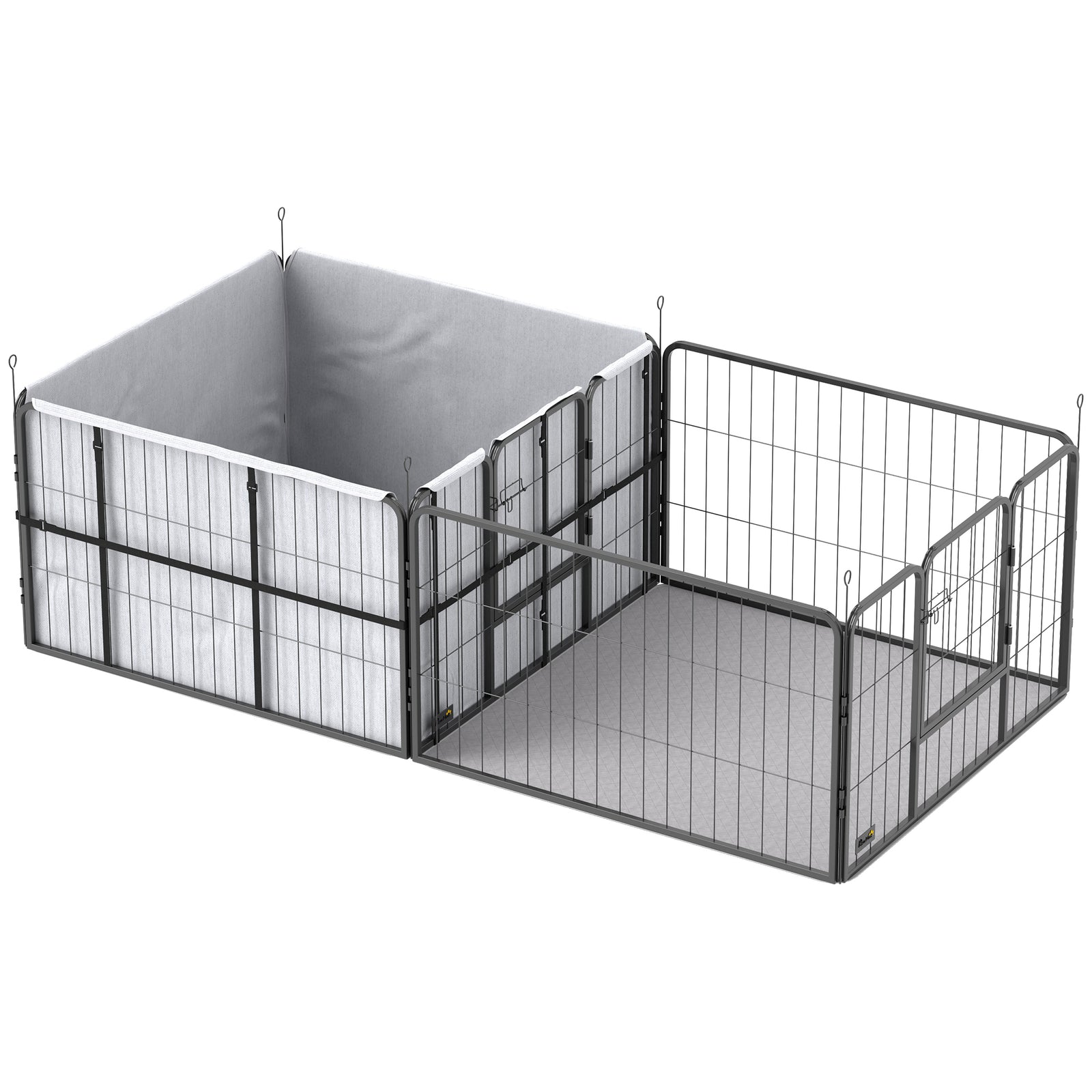 Seven-Panel Dog Whelping Box, Dog Playpen with Washable Whelping Pads, Wind-Resistant Fabric, for Small and Medium Dogs