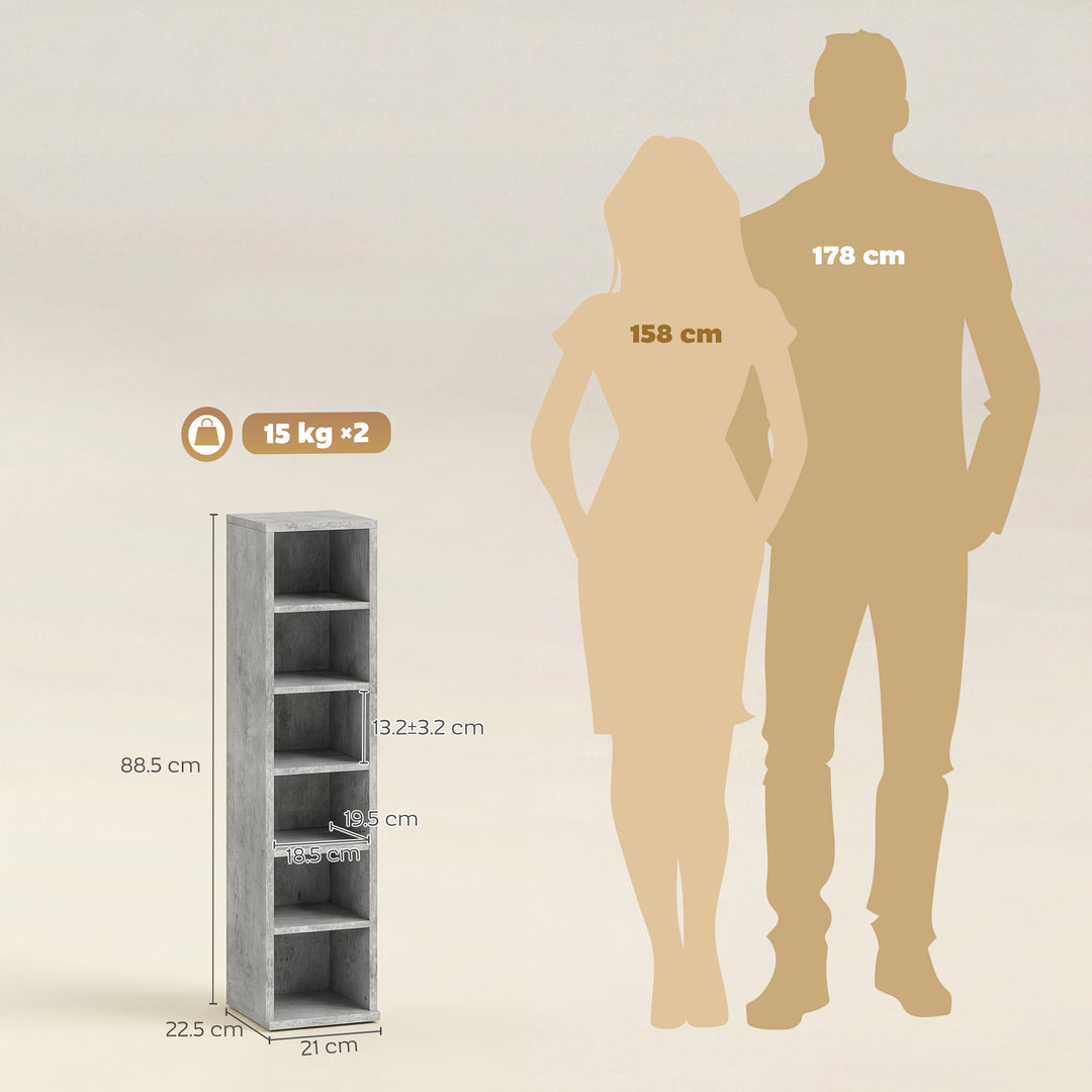 Set of 2 CD Media Display Shelf Unit Tower Rack with Adjustable Shelve