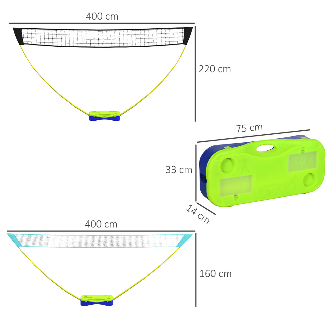 SPORTNOW Badminton Set with Volleyball Net, Portable Badminton Net with 2 Rackets, 2 Shuttlecocks and Carry Case, for Indoor Outdoor Sports | Aosom UK