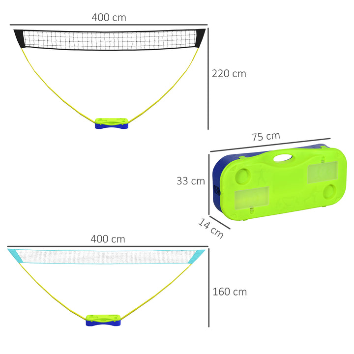 SPORTNOW Badminton Set with Volleyball Net, Portable Badminton Net with 2 Rackets, 2 Shuttlecocks and Carry Case, for Indoor Outdoor Sports | Aosom UK