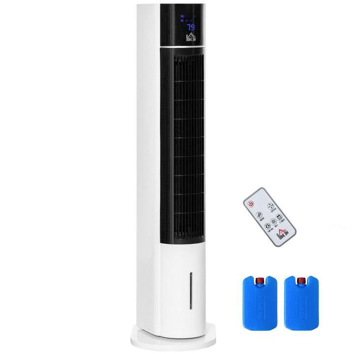 Portable Air Cooler, 3L Tank Evaporative Ice Cooling Tower Fan with 3 Modes, 3 Speeds, Remote, Timer, 60° Oscillating, Portable Swamp Cooler for Home Bedroom, White