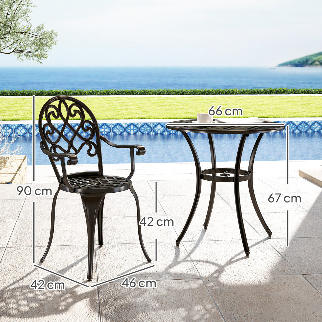Three-Piece Elegant Aluminium Garden Set - Black
